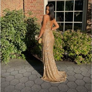 Sherri Hill Gold Prom Dress